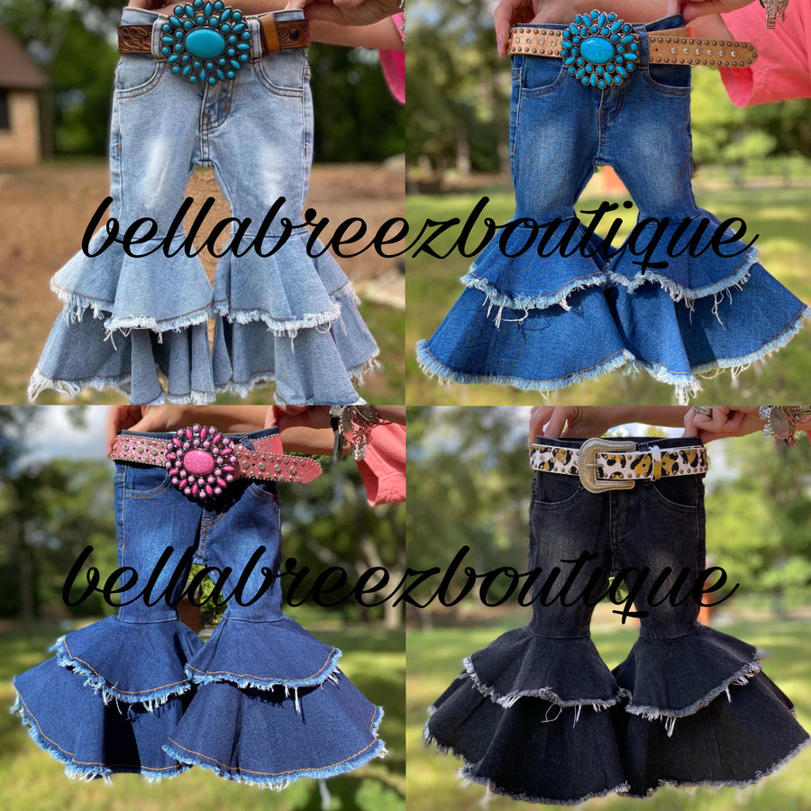 Rodeo Queen denim bells (5 options) - Pretty Petty Co