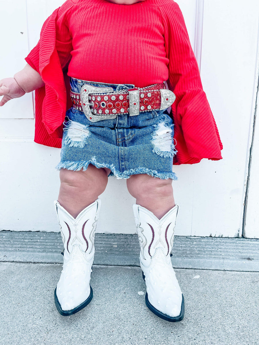 Firecracker Red Glitter Belt - Pretty Petty Co