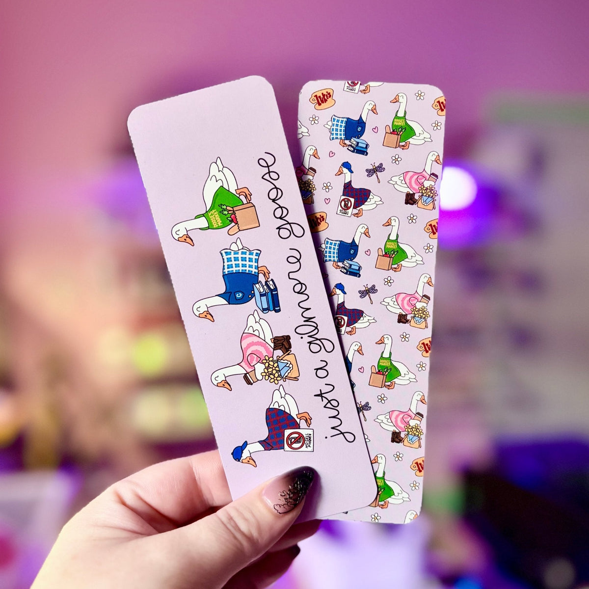 Just a Gilmore Goose Dual-Sided Matte Cardstock Bookmark