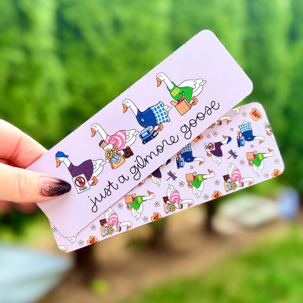 Just a Gilmore Goose Dual-Sided Matte Cardstock Bookmark