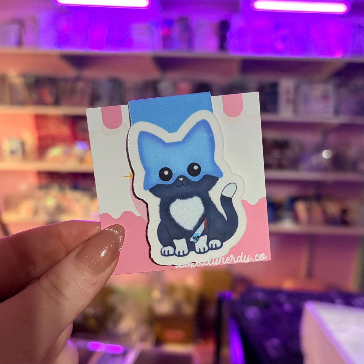 Lights Out Fred the Cat Inspired Magnetic Bookmark
