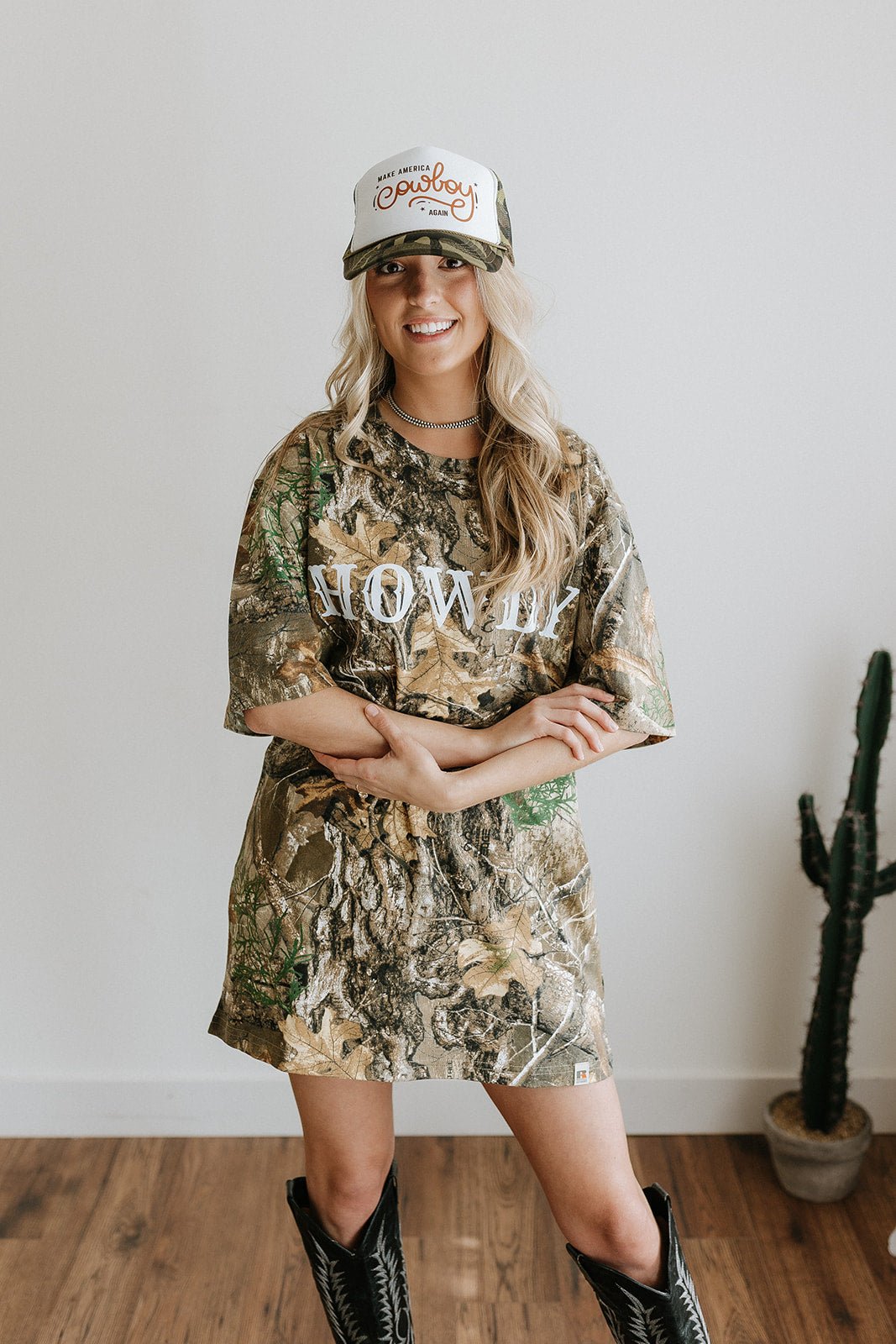 Make America Cowboy Again Camo Trucker Hat - Pretty Petty Co