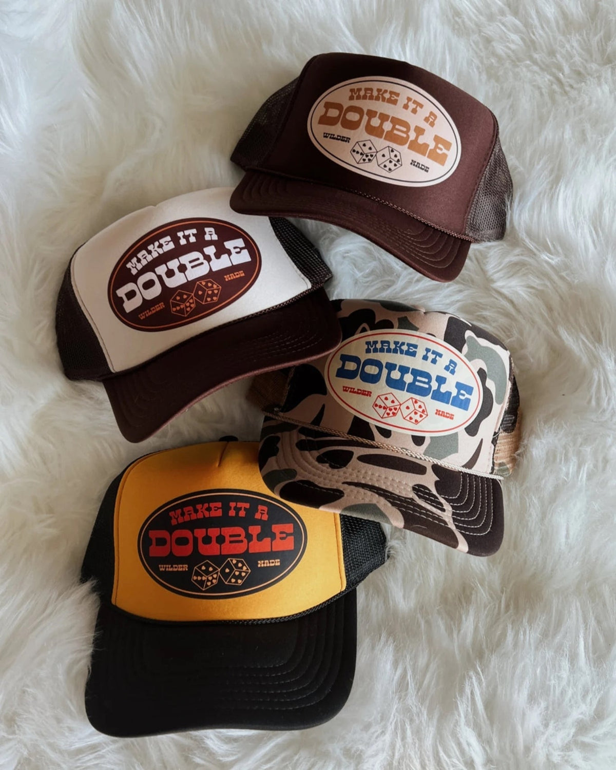 Make It A Double Camo Trucker Hat - Pretty Petty Co