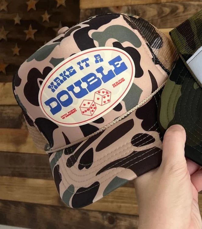 Make It A Double Camo Trucker Hat - Pretty Petty Co