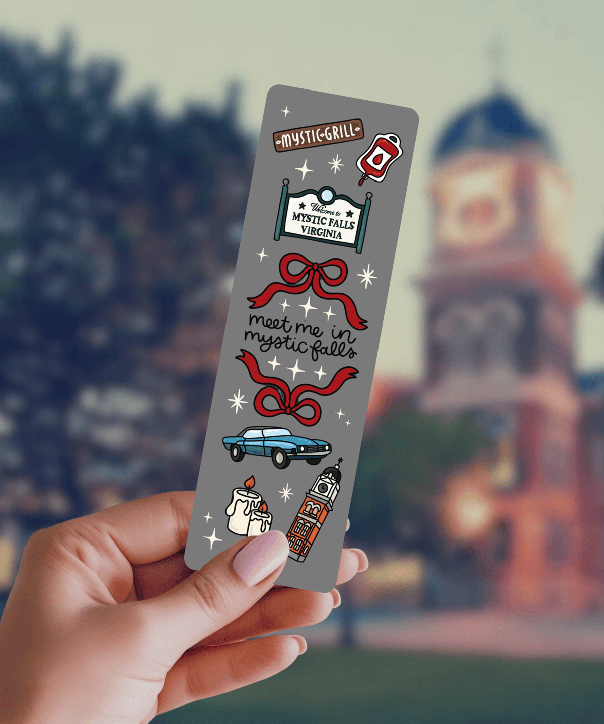 Meet Me in Mystic Falls TVD Inspired Dual-Sided Matte Cardstock Bookmark