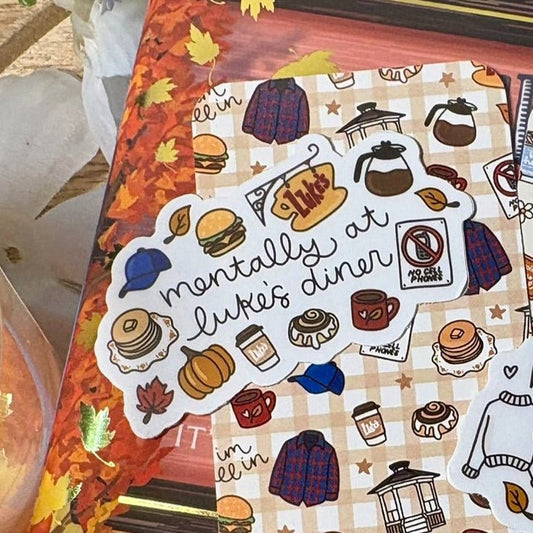 Mentally at a Diner Sticker