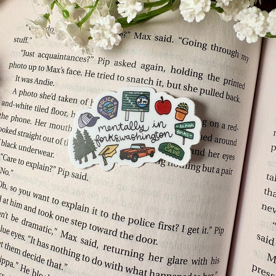 Mentally in Forks Washington Symbols 2 inch Matte Sticker - Pretty Petty Co