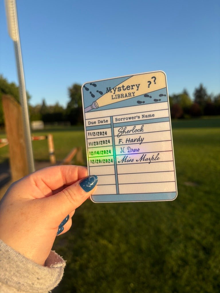 Mystery Library Borrow Card Bookmark