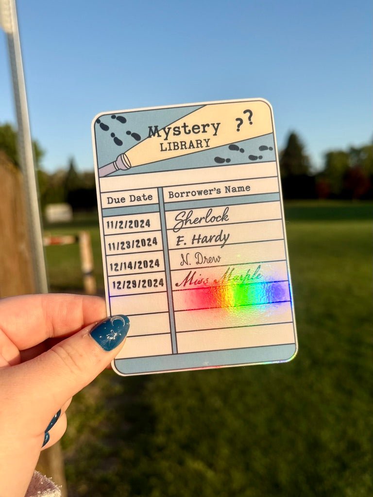 Mystery Library Borrow Card Bookmark