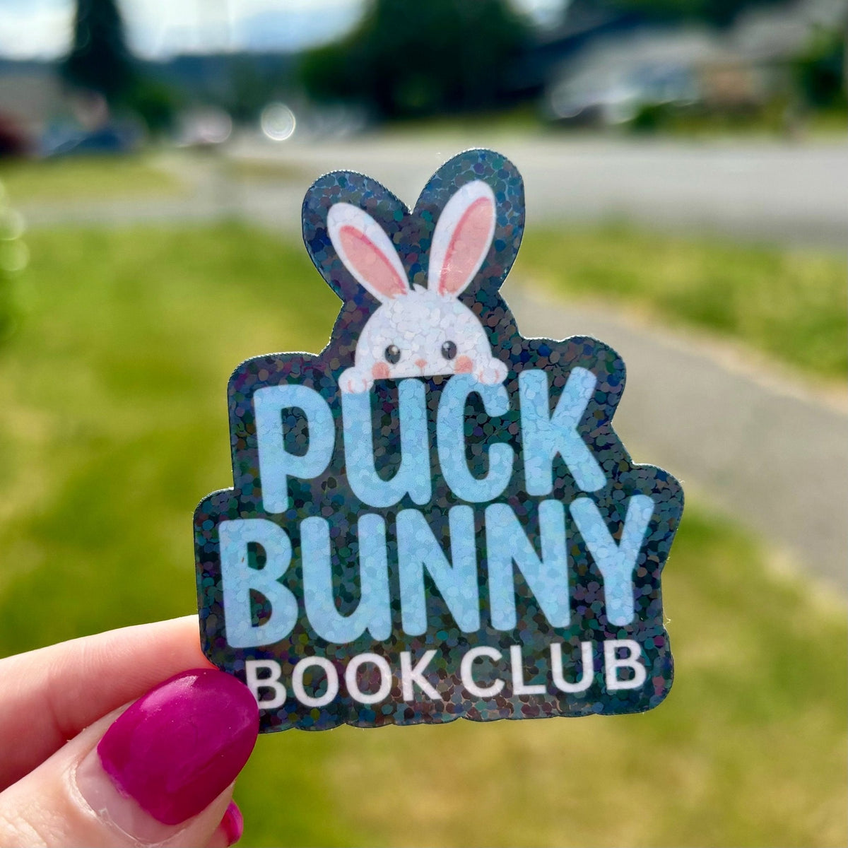 Puck Bunny Book Club Sticker - Pretty Petty Co
