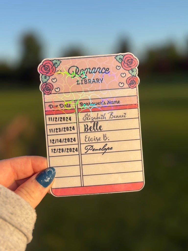 Romance Library Borrow Card Bookmark