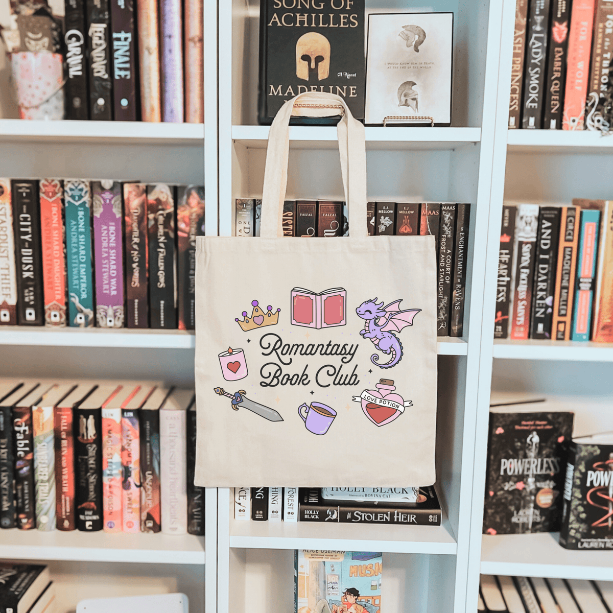 Romantasy Book Club Sublimated Canvas Tote Bag