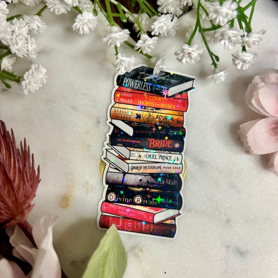 Romantasy Books Bookstack Sticker - Pretty Petty Co