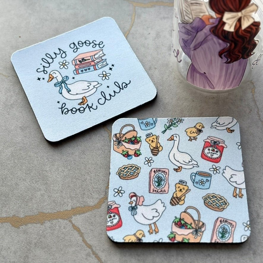 Silly Goose Book Club Coasters - Set of 2