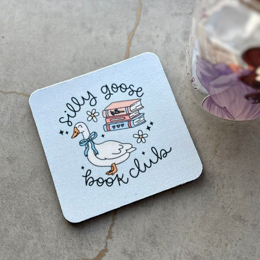 Silly Goose Book Club Coasters - Set of 2