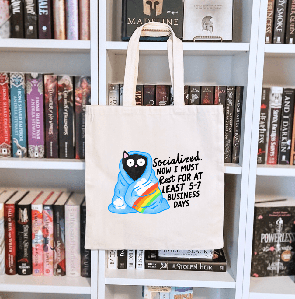 Socialized Now I Must Rest Sublimated Canvas Tote Bag