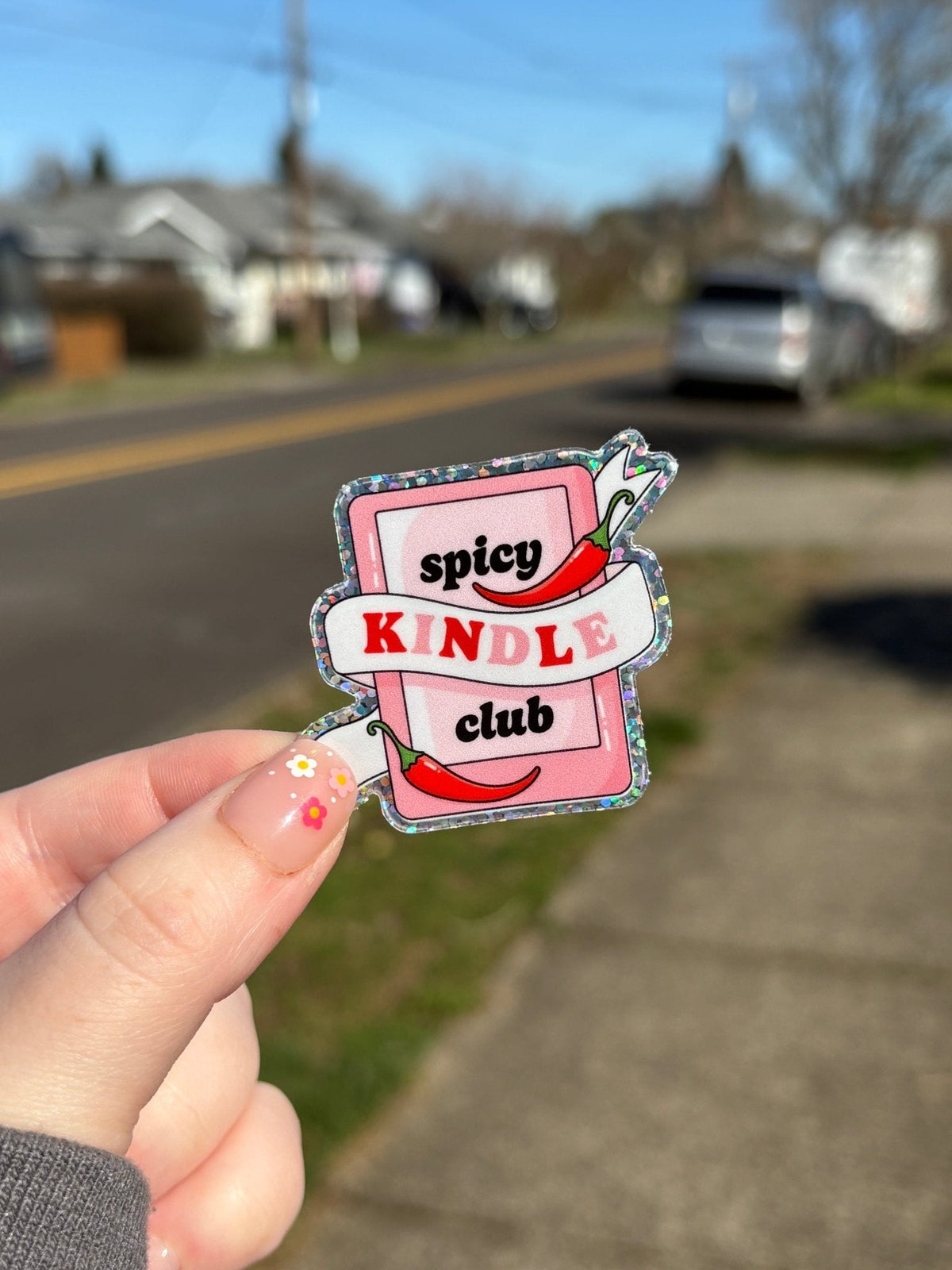 Spicy Kindle Glitter Sticker - Pretty Petty Co
