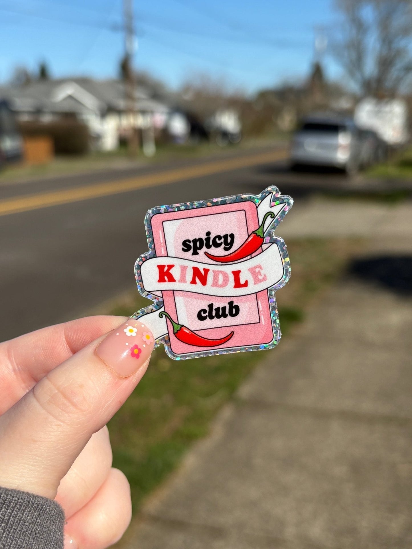 Spicy Kindle Glitter Sticker