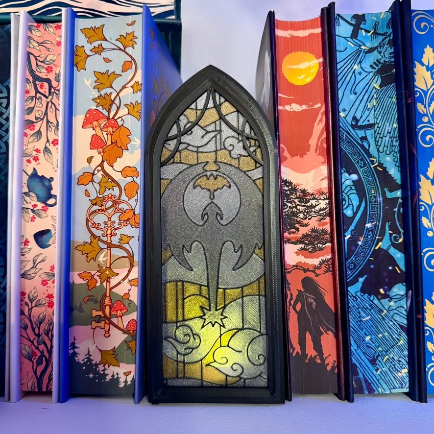 Stained Glass-Style Tealight Fourth Wing Inspired Book Nook with Storage - Pretty Petty Co
