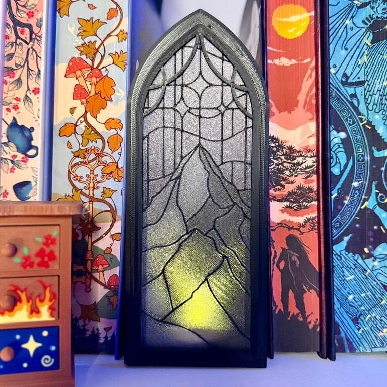 Stained Glass-Style Tealight Velaris Inspired Book Nook with Storage - Pretty Petty Co