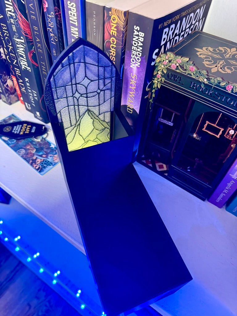 Stained Glass-Style Tealight Velaris Inspired Book Nook with Storage - Pretty Petty Co