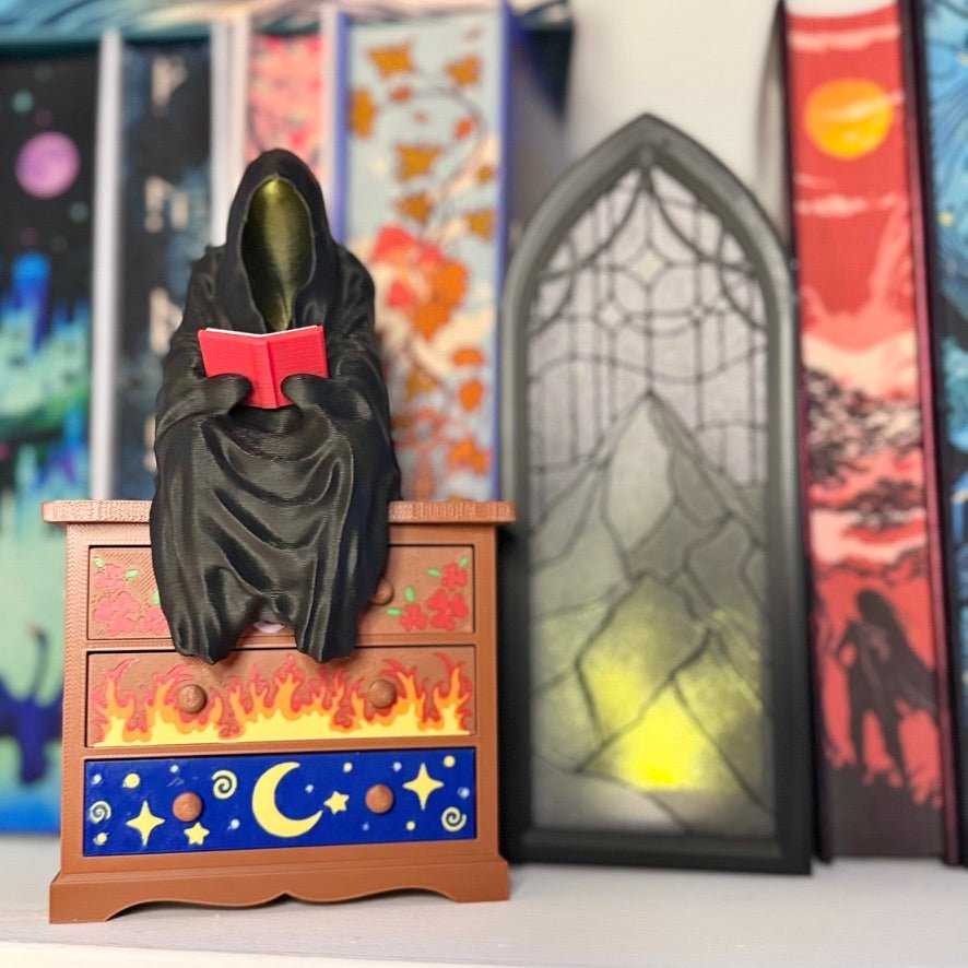 Stained Glass-Style Tealight Velaris Inspired Book Nook with Storage - Pretty Petty Co