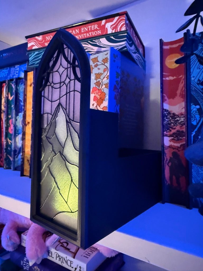 Stained Glass-Style Tealight Velaris Inspired Book Nook with Storage - Pretty Petty Co