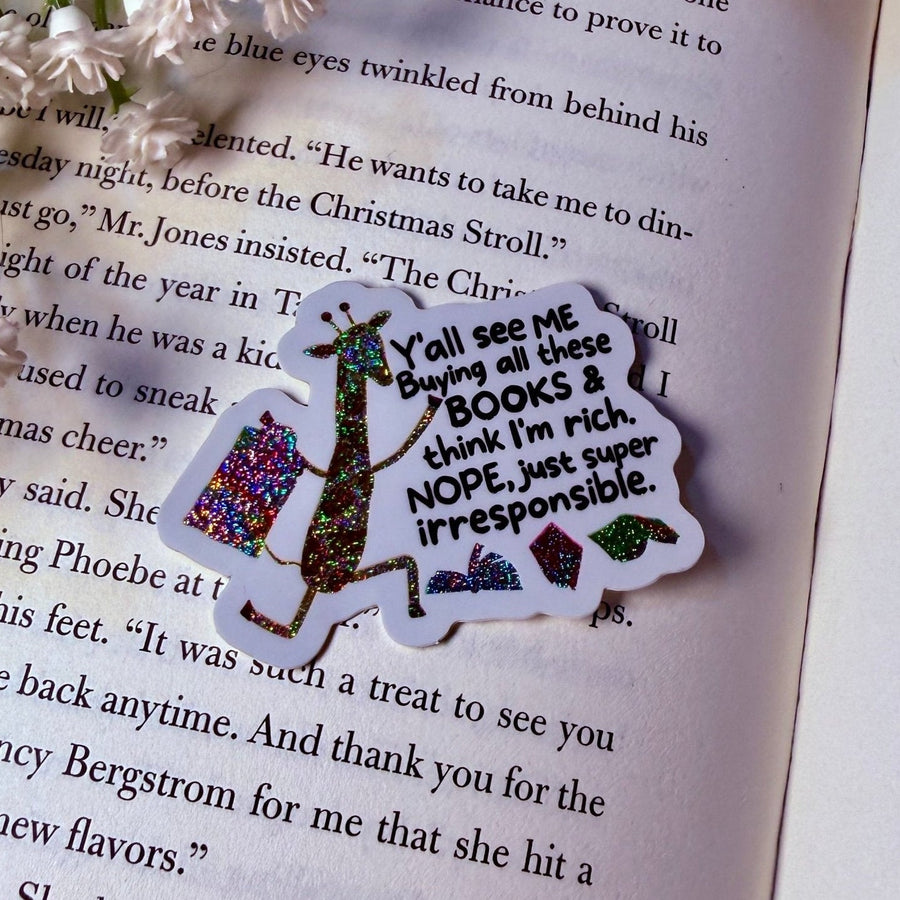 Super Irresponsible Giraffe Crushed Glitter Sticker - Pretty Petty Co