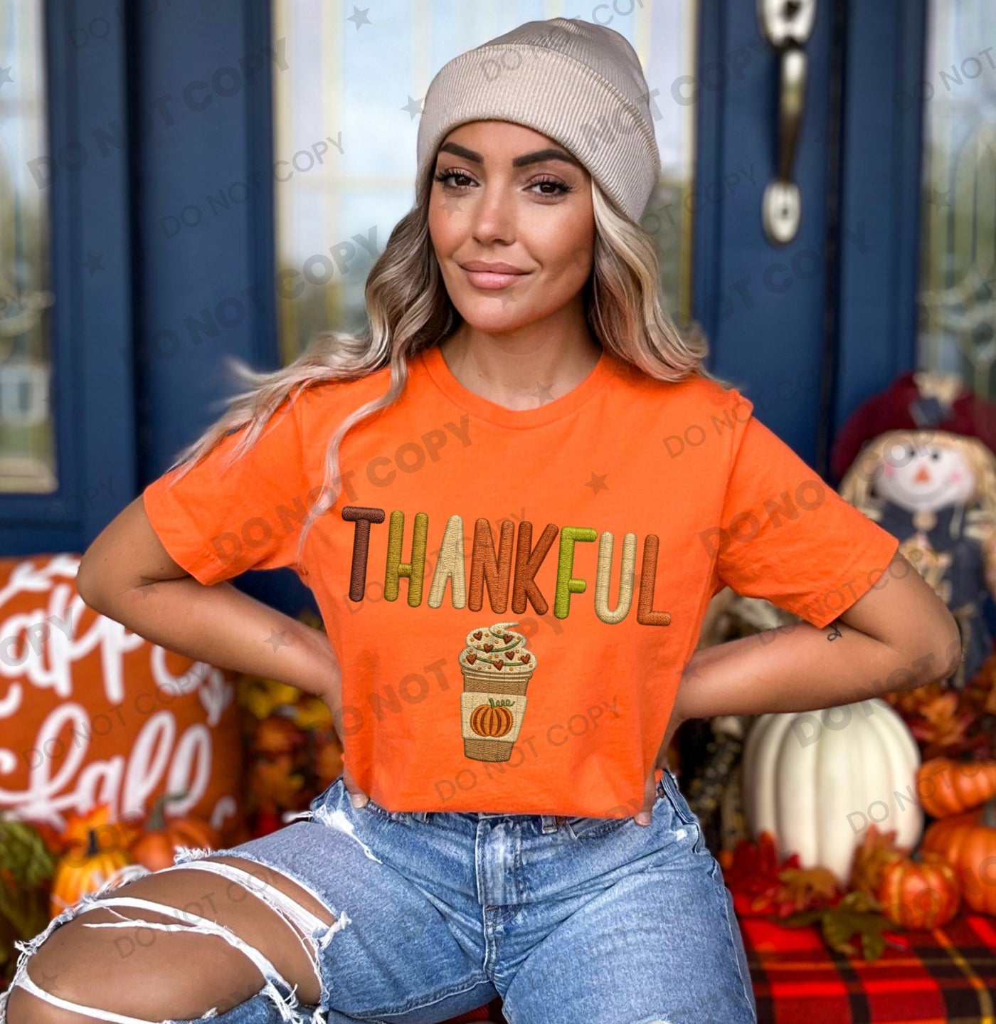 Thankful Latte Fall Graphic Tee – Cute Coffee Thanksgiving Shirt