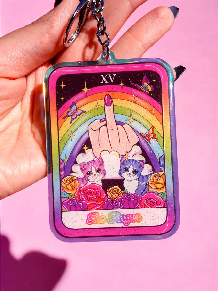 The Finger Rainbow Acrylic Keychain - Pretty Petty Co