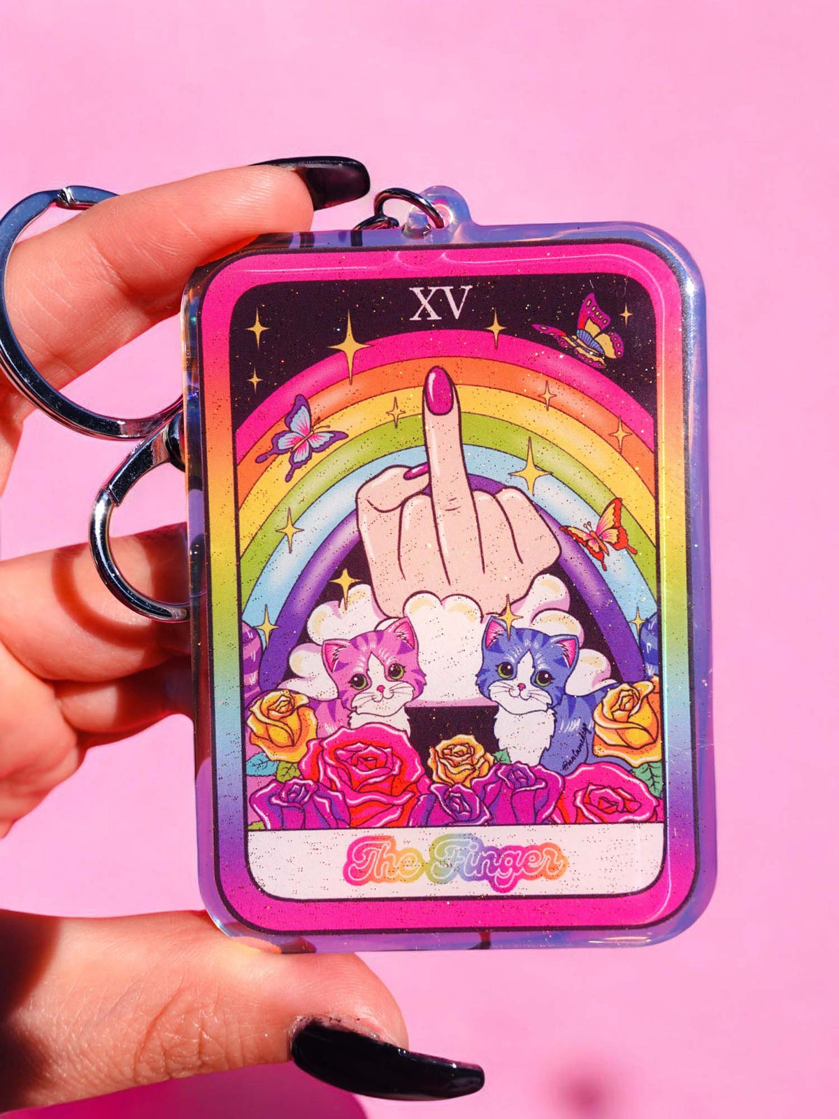 The Finger Rainbow Acrylic Keychain - Pretty Petty Co