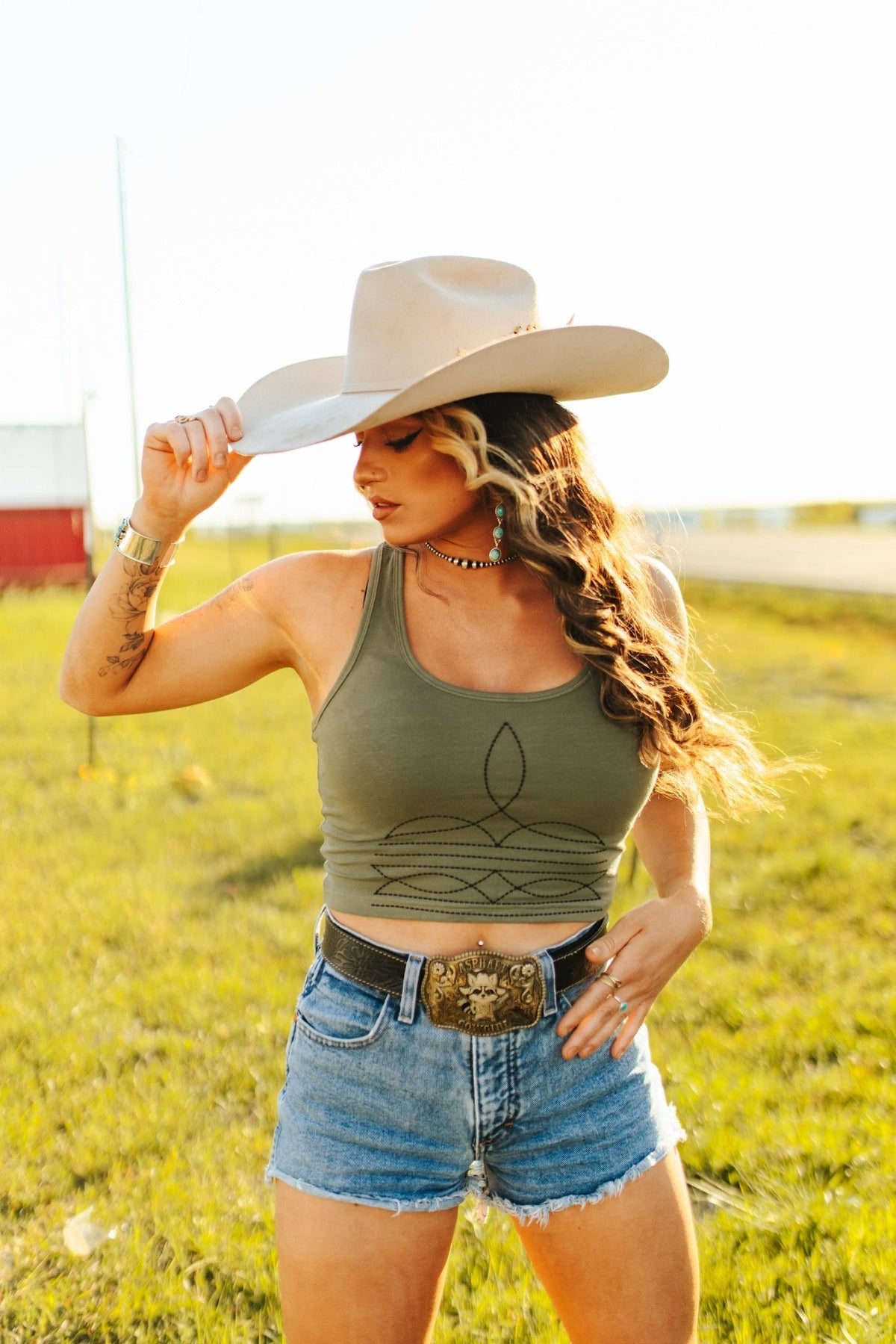 The Original, Viral Boot Stitch Western Tank Top - Pretty Petty Co