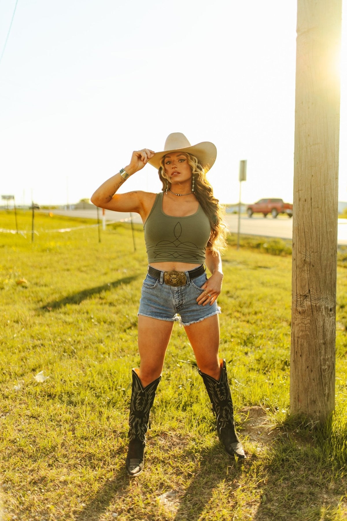 The Original, Viral Boot Stitch Western Tank Top - Pretty Petty Co