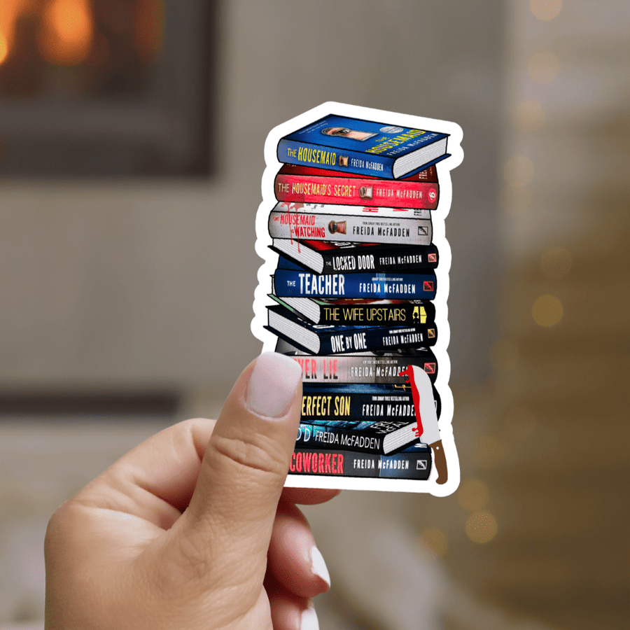 Thrller Frieda McFadden Book Stack Sticker - Pretty Petty Co