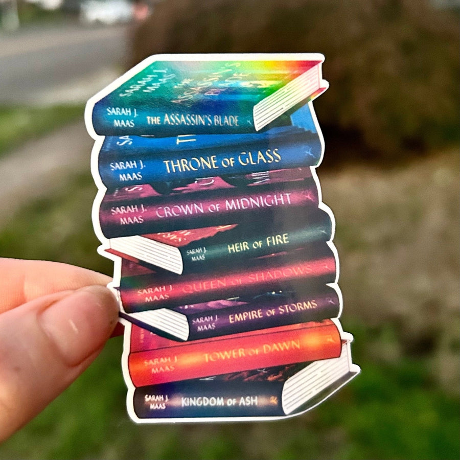 Throne of Glass Bookstack Sticker - Pretty Petty Co