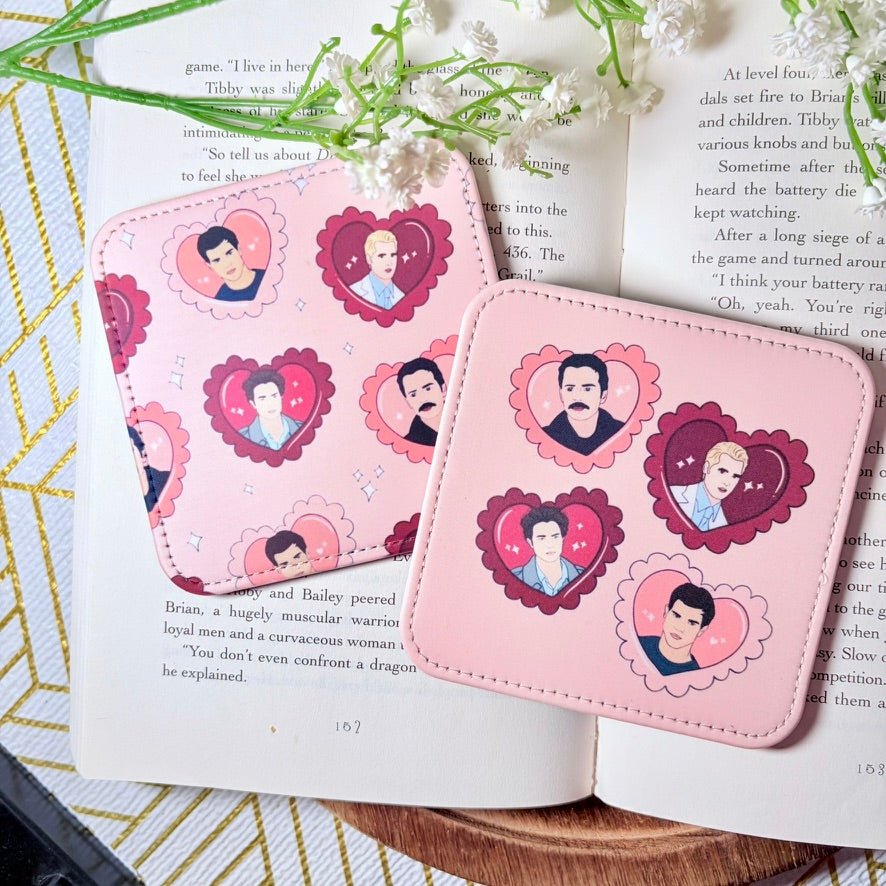 Twilight Inspired Boys Pink Coasters - Set of 2