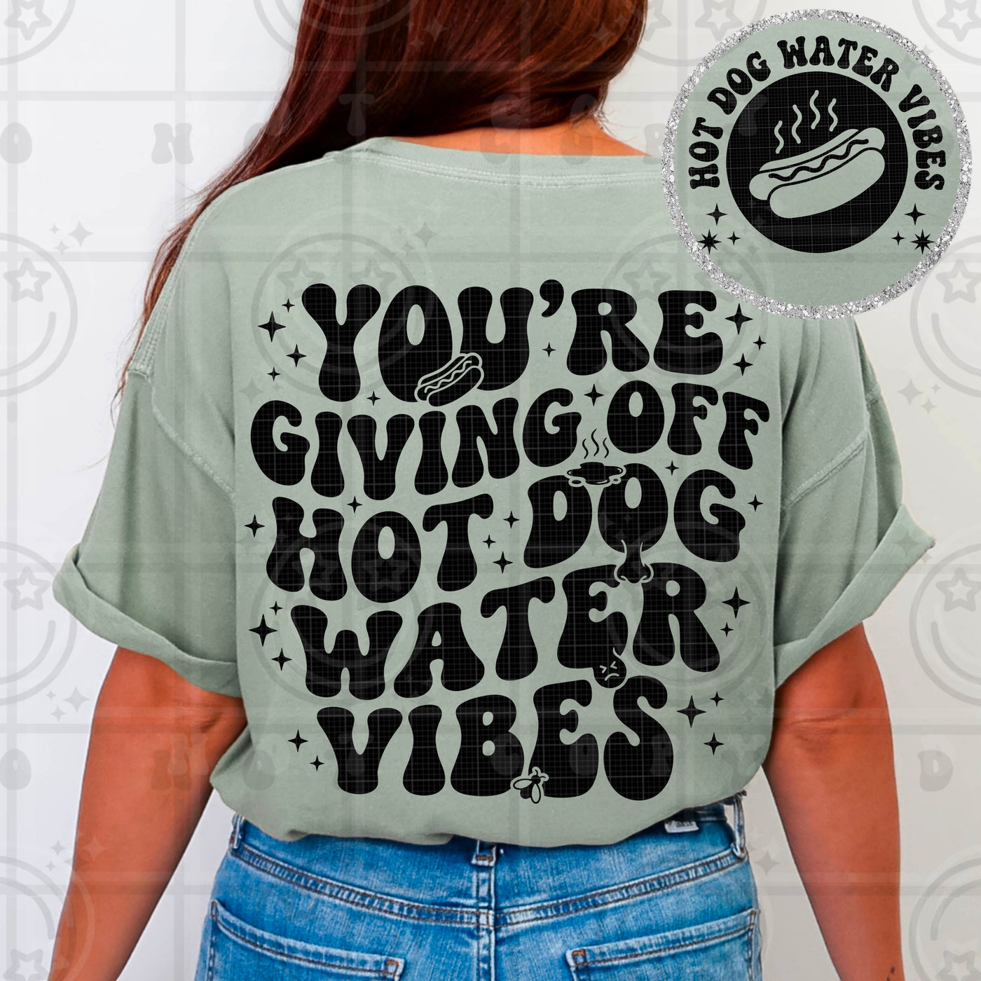 You’re Giving Off Hot Dog Water Vibes Funny Insult Graphic Tee – Adult Humor Shirt